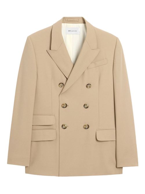 Double-breasted wool jacket AMI PARIS | HBV764WV0194A036